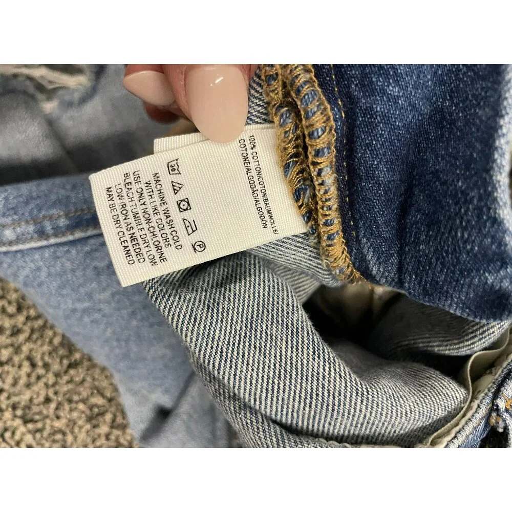 Free People Distressed Crop Overalls- sz28 - Picture 7 of 9